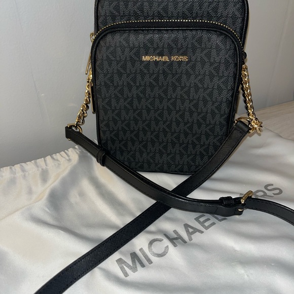 Michael Kors Handbags - Michael Kors Black Crossbody Bag with Gold Accents